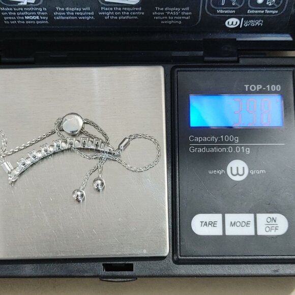 JWBR Gemstone Clear Accents Bracelet Sterling Silver Bolo Adjustable 5 to 9 Inch - Picture 7 of 12